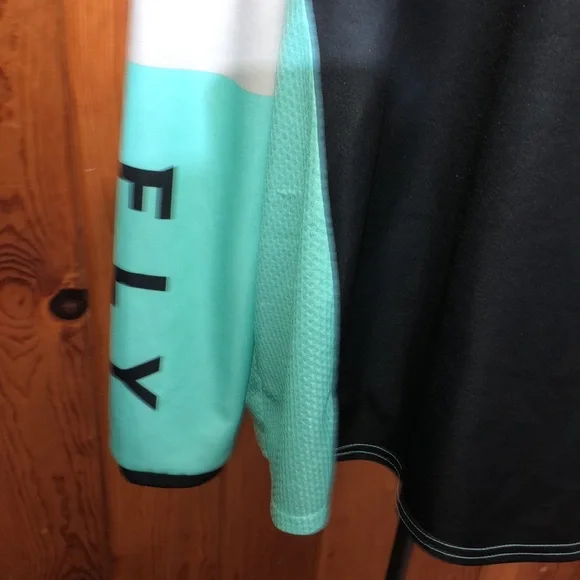 Fly racing kinetic 2X racing jersey turquoise blue long sleeve motocross outdoor - Picture 7 of 9